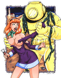 captain_cutler daphne_blake dress female garrett_blair hanna-barbera human imminent_rape male no_bra rape red_hair restrained scooby-doo straight torn_clothes