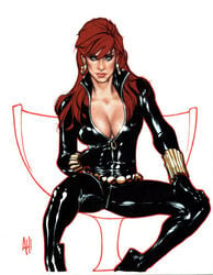 adam_hughes avengers black_widow_(marvel) female marvel marvel_comics natasha_romanoff straight_hair