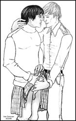 ben_jackson doctor_who jamie_mccrimmon kilt male male_only multiple_males penis tagme yaoi