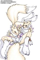 1boy 1girls anthro anthro_on_anthro anthro_only color digimon female female_anthro fur furry handjob kasedries licking lowres male male/female male_anthro male_anthro/female_anthro male_renamon nude penis renamon straight tagme