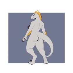 animal_humanoid anthro anus ass big_butt breasts digitigrade digitigrade_heels feathers female genitals hi_res humanoid leofwulf nipples pawpads pussy rear_view reptile reptile_humanoid scalie scalie_humanoid solo thick_thighs