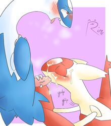 2016 blush claws cum cum_in_mouth cum_inside cum_on_face cumshot dragon drinking drinking_cum duo ejaculation fellatio female latias latios legendary_pokemon male mammal nintendo open_mouth oral orgasm penis pokemon pokemon_(species) red_eyes rime_the_vixen sex straight swallowing teeth tongue tongue_out video_games