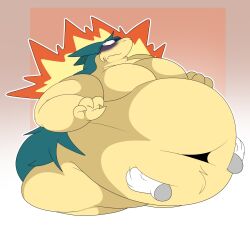 castdraws_(artist) no_humans overweight pokemon pokemon_(species) solo_male typhlosion