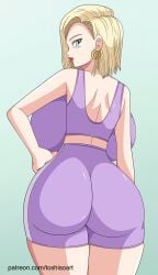 1girls alternate_version_available android_18 blonde blonde_hair blonde_hair_female blue_eyes blue_eyes_female cameltoe cleavage curvy dragon_ball erect_nipples female gigantic_breasts huge_areolae huge_ass puffy_nipples red_lips short_hair short_hair_female thick_lips toshiso voluptuous wide_hips yellow_hair