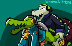 anal anal_sex anthro clothing crocodile crocodilian headphones latch lethal_league male male_only penetration penis reptile scalie ventkazemaru