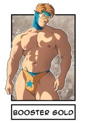 1boy biceps blonde_hair booster_gold dc_comics male male_only michael_carter muscular muscular_male smiling solo underwear