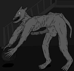 black_and_white creepy cursed feral humanoid male monster nightmare_fuel nightmare_husbando scary scary_face simple_background