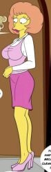 big_breasts croc_(artist) high_heels maude_flanders pink_skirt the_simpsons