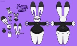 1boy bell_collar big_ass bunny character_sheet choker collar dat_ass dumptruck_ass evilfiendish femboy first_porn_of_character huge_ass long_tongue mare_(evilfiendish) purple_eyes reference_sheet sharp_teeth shortstack thick_thighs white_body