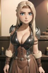 1girls ai_generated astrid_hofferson blonde_hair blue_eyes cleavage curvaceous curvaceous_body curves curvy curvy_body curvy_female curvy_figure dreamworks fantasyai female female female_only hourglass_figure how_to_train_your_dragon inner_sideboob light-skinned_female light_skin sideboob solo solo_female voluptuous voluptuous_female