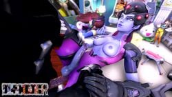 3d animated areolae balls blizzard_entertainment breasts cum cum_on_penis cum_while_penetrated d.va dickgirl dis-coder erection futanari intersex male male_on_futa nipples no_sound overwatch overwatch_2 penis reaper source_filmmaker spread_legs testicles video widowmaker