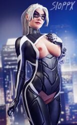 3d 3d_(artwork) black_cat_(marvel) blender blender_(software) breasts breasts felicia_hardy female marvel marvel_comics pinup render sioppx spider-man_(ps4) spider-man_(series)