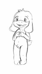 anthro asriel_dreemurr balls caprine charmandrigo cute goat happy male male_only mammal navel nude open_mouth penis sketch teeth uncut undertale video_games