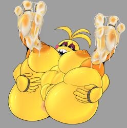 1girls animatronic ass big_ass big_breasts breasts chicken cum cum_on_body cum_on_feet feet feet_fetish feet_up female five_nights_at_freddy's five_nights_at_freddy's_2 foot_fetish robot toy_chica_(fnaf) vendetta892