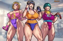 2d 3girls android_18 bare_legs big_breasts black_eyes black_hair blonde_hair blue_eyes blue_hair bracelet breasts bulma_briefs busty canteen chichi chichi_(beginning_of_z) dragon_ball earrings equinox006 erect_nipples female female_focus female_only fitness full_color fully_clothed hourglass_figure leotard long_hair makeup milf multiple_girls muscles muscular nail_polish necklace nipple_bulge no_penetration pearl_necklace short_hair sport sports_uniform sportswear standing sweat tagme tied_hair toned toned_female wide_hips