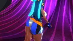 3d animated ass_expansion ass_focus background_music blue_hair dancing dark-skinned_female dark_skin hands_on_head honey_select looking_at_ass looking_at_viewer moaning_in_pleasure mp4 music nessa_(pokemon) pokemon prevence smiling smirk solo sound tagme tight_clothing twerking video