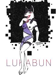 absurd_res anthro badge blood blood_on_face bodily_fluids furry futa_only futanari gynomorph hi_res intersex lagomorph leporid licking licking_blood licking_lips lukabun mammal nude presenting rabbit space tongue tongue_out