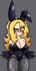 big_breasts big_thighs blonde_hair blonde_hair_female blush blushing_at_viewer bunny_ears bunny_girl bunnysuit clear_skin dissappointed_look doutm_fakersin_(artist) eyelashes eyelashes_visible_through_hair eyeliner female female_focus female_only friday_night_funkin friday_night_funkin_mod lilith_(re-run) sonic.exe sonic.exe_(series)