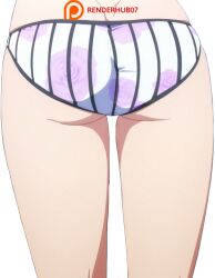 1girls ass bikini female go-toubun_no_hanayome huge_ass nakano_nino patreon pink_bikini renderhub07 screencap striped striped_bikini swimsuit thighs transparent_background