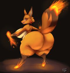 anthro ass big_ass big_breasts big_thighs breasts female female_only fire fox foxparks fur furry gigantic_ass gigantic_breasts gigantic_thighs huge_ass huge_breasts huge_thighs looking_at_viewer orange_body orange_fur orange_hair pal_(species) palworld solo tagme tail thick_hips thick_thighs thighs vant_talon