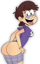 1girls 2016 2d 2d_(artwork) 2d_artwork ass ass_focus ass_up big_ass big_butt braces brown_hair cheeks clothed clothed_female clothing edit female female_only freckles freckles_on_ass freckles_on_face huge_ass huge_butt human luna_loud mooning nickelodeon no_panties partially_clothed scobionicle99 showing_ass smile tagme the_loud_house tongue tongue_out twitter_username white_background white_body white_skin