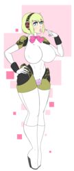 aegis_(persona) aigis_(persona) android blonde_hair bow breasts dildo female full_body high_heels huge_breasts lips makeup megami_tensei persona persona_3 pink_bow pink_lipstick puffy_nipples robot_joints sealguy shin_megami_tensei solo