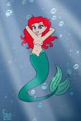 1girls ariel ariel_(the_little_mermaid) disney disney_princess female foxyxxx merfolk mermaid nude solo tagme the_little_mermaid underwater