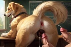 ai_generated classroom cum domestic_dog feral_on_human male_on_feral marissathecollegetherapydog_(barkpark606) sex zoophilia