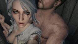 3d breasts cavalorn13 ciri female green_eyes light-skinned_female male nipples penetration scar sex the_witcher_(series) the_witcher_3:_wild_hunt white_hair