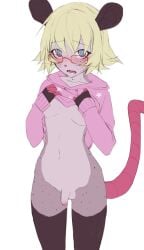 1futa 2019 american_opossum anthro black_clothing black_legwear black_thigh_highs blonde_hair blue_eyes breasts brown_body brown_ears brown_fur brown_hands clothed clothing dickgirl eyewear flaccid freckles fur futanari genitals glasses gynomorph hair hi_res hoodie intersex jordie_(ohlordyit'sjordie) legwear mammal markings marsupial open_mouth penis pink_clothing pink_fingers pink_hoodie pink_nose pink_tail pink_topwear portrait raised_clothing raised_hoodie raised_shirt raised_topwear rat_tail red_eyewear red_glasses rofortyseven shirt simple_background small_breasts small_penis solo spots spotted_body spotted_fur standing tail thigh_highs three-quarter_portrait topwear white_background