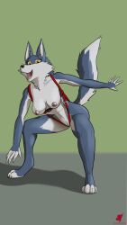 acrobatics anthro anthro_only female harkrun hi_res illumination_entertainment looking_at_viewer nipples nude porsha_crystal pose sing_(movie) solo suspenders