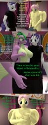 3d_(artwork) absurd_res anthro big_breasts breasts butterscotch_(mlp) clothed clothing comic dialogue digital_media_(artwork) dragon elusive_(mlp) english_text equid equine female fluttershy_(mlp) friendship_is_magic group hi_res holding_breast horn male male/female mammal my_little_pony nipples nude papadragon69 pegasus rarity_(mlp) rule_63 spike_(mlp) text unicorn wings