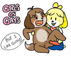 3_toes animal_crossing anthro balls canine digby_(animal_crossing) dildo female flaccid fur furry incest isabelle_(animal_crossing) knot male mammal micropenis nintendo nishi nude open_mouth opposite_sex_twins penis pussy sex_toy short_hair siblings simple_background small_penis toes