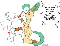 2016 animal_genitalia animal_penis anthro c1-11131 cervine chibi_leafeon christmas christmas_decorations cum cum_inside cum_on_face decoration diphallia diphallism eeveelution english_text erection fur hemipenes holidays leafeon looking_at_viewer male mammal multi_penis nintendo orgasm penetration penis pokemon reindeer sex text video_games