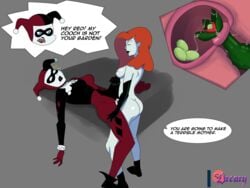 1futa 1girls ass batman:_the_animated_series batman_(series) blue_eyes bodysuit breasts cervical_penetration closed_eyes clothed_female_nude_futanari clothed_sex clothing cross_section dc_comics dcau dialogue dreary duo egg egg_implantation english_text female futa_on_female futanari harley_quinn harley_quinn_(classic) impregnation internal_view long_hair nipples open_mouth oviposition ovipositor penetration poison_ivy poison_ivy_(dcau) pregnant pregnant_female pussy sex simple_background smooth_skin speech_bubble spread_legs the_new_batman_adventures torn_clothes uterus vaginal_penetration x-ray