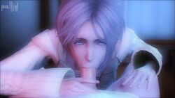 1boy 1girls 2016 3d animated clothes dress eyebrows eyelashes fellatio female final_fantasy final_fantasy_xiii green_eyes hands highres human looking_at_viewer male no_sound nora_estheim nose oral pallidsfm penis pov shiny shiny_skin short_hair silver_hair source_filmmaker sucking video