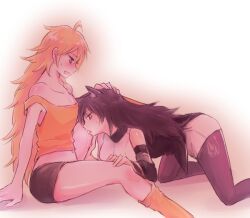 black_hair blake_belladonna blonde_hair canon_couple catgirl cunnilingus nagasawa_(tthnhk) rwby yang_xiao_long yuri