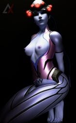 1girls 3d 4k ashorix ass bare_legs black_toenails breasts feet foot_fetish half_naked highres overwatch overwatch_2 painted_toenails pose posing posing_for_the_viewer purple_body purple_skin soles tagme thick thick_ass thick_thighs thighs tits_out toes widowmaker