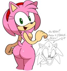 2024 amy_rose ass_focus big_ass cute dialogue doodle funny green_eyes nude_female pink_body pink_hair red_headband sonic_(series) sonic_the_hedgehog sonic_the_hedgehog_(series) tagme vilepluff