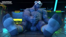 3d 3d_(artwork) abs anthro ape balls biceps blizzard_entertainment boner clothing darkviperbara erection footwear genital_piercing genitals gorilla haplorhine hi_res male male_only mammal masturbation nipples nude overwatch overwatch_2 pecs penis penis_piercing piercing primate socks solo winston_(overwatch)