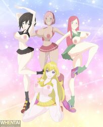 5girls ass big_ass big_breasts boruto:_naruto_next_generations breasts cheerleader crossover female female_only multiple_girls naruto naruto_shippuden nipples no_panties pussy riffsandskulls ruby_rose rwby sakura_haruno uzumaki_kushina wedge_heels whentai yang_xiao_long
