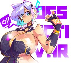 2020s 2023 2d 2d_(artwork) 5_fingers abs accidental_exposure big_breasts blue_eyes blue_hair breasts clarice_(paralleldier) cleavage dierelc electronics headphones heterochromia hi_res highres huge_breasts large_breasts light-skinned_female light_skin low_battery microphone multicolored_hair orange_eyes original original_character paralleldier power_suit purple_hair surprised undressing wardrobe_malfunction