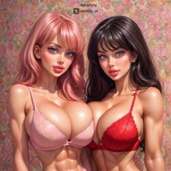 2girls ai_generated big_breasts entity_ai female_only solo solo_female