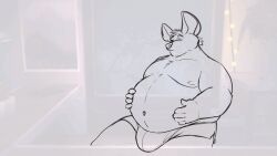 animated animation fat furry furry_male furry_only gif male male_only mosin obese obese_anthro obese_male overweight overweight_anthro overweight_male sketch unfinished weight_gain