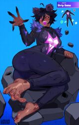 blush dark-skinned_female dark_skin female female_focus female_only foot_fetish foot_focus footwear fortnite fortnite:_battle_royale fur furry hoodless_raven_team_leader humanized looking_at_viewer noncanonical_design raven_team_leader strip_game sweaty_feet thick_thighs void_dot_exe