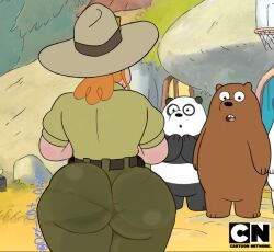 1girls alternate_version_available animal animals ass ass_awe bear big_ass bubble_ass bubble_butt cartoon_network dex_cat_art grizzly_(wbb) huge_ass human long_hair mammal mature_female panda_(wbb) park_ranger ranger_tabes rear_view thick_thighs we_bare_bears wide_hips