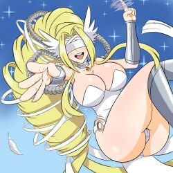 1girls abalondelta big_breasts breasts cleavage clothed digimon female female_only goddess huge_breasts solo venusmon