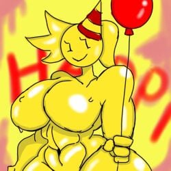 1girls big_ass big_breasts creepypasta douzi_mvm female_only monster_girl mythology nightmare_waifu partygoer_(the_backrooms) public_domain solo the_backrooms urban_legend yellow_fur