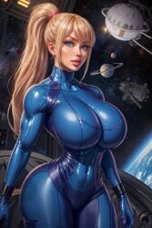 1girls ai_generated big_breasts entity_ai female_only metroid nintendo samus_aran solo solo_female zero_suit_samus