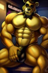 2024 5_fingers abs animal_humanoid anthro bara_tiddies bara_tits barazoku bear bedroom_eyes biceps big_bulge big_chest big_pecs black_clothing black_underwear bow_tie bulge cafeaubandage claws clothed clothing detailed_background detailed_bulge digital_drawing_(artwork) digital_media_(artwork) finger_claws fingers five_nights_at_freddy's fur genital_outline gigantic_chest gigantic_pecs golden_freddy_(fnaf) hat headgear headwear huge_chest huge_pecs humanoid inside large_pectorals looking_at_viewer male male_only mammal man_boobs man_breasts massive_chest massive_pecs moobs muscular muscular_anthro muscular_male muscular_thighs narrowed_eyes navel pecs penis_outline scottgames seductive sitting smile solo top_hat underwear underwear_only yellow_body yellow_eyes yellow_fur